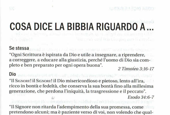 COSA DICE LA BIBBIA RIGUARDO A...